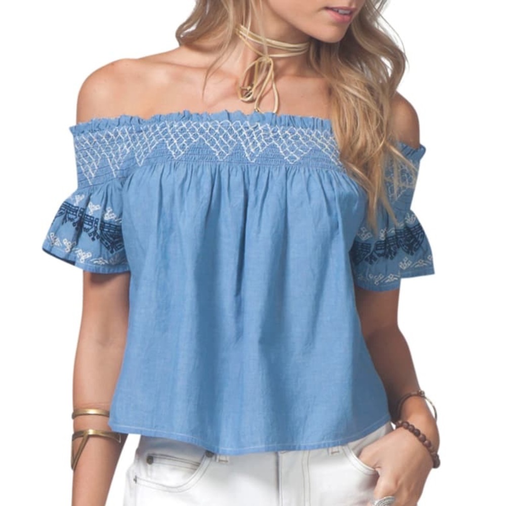 Rip curl cropped over the shoulder top